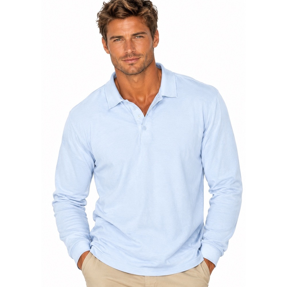 SanSoleil Soltek Ice Vented Baby Blue UV50 Melange Sky Polo Mens XXL NWT $104